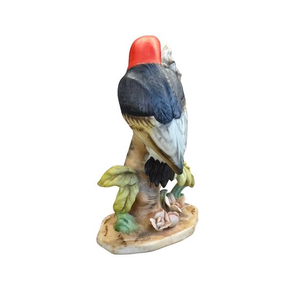 Vintage Napco Porcelain Red-Headed Wood Pecker Figurine, #B3154, 5” - Picture 3 of 7